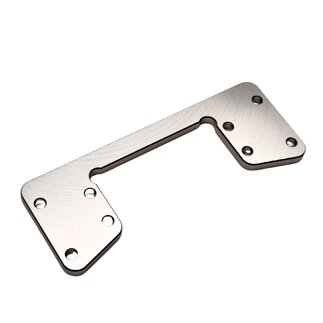 Metallic handle on a white background