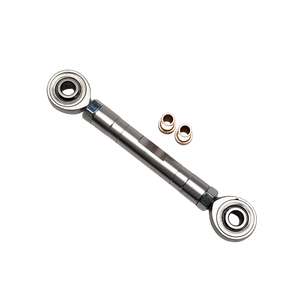 Metal linkage with bearings on a white background