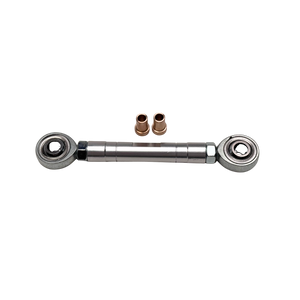 Metal linkage mechanism with bearings on a white background