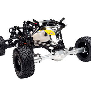 Close-up of a mechanical model of a vehicle chassis on a white background