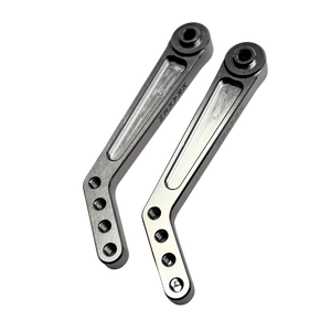 Two metal brackets on a white background