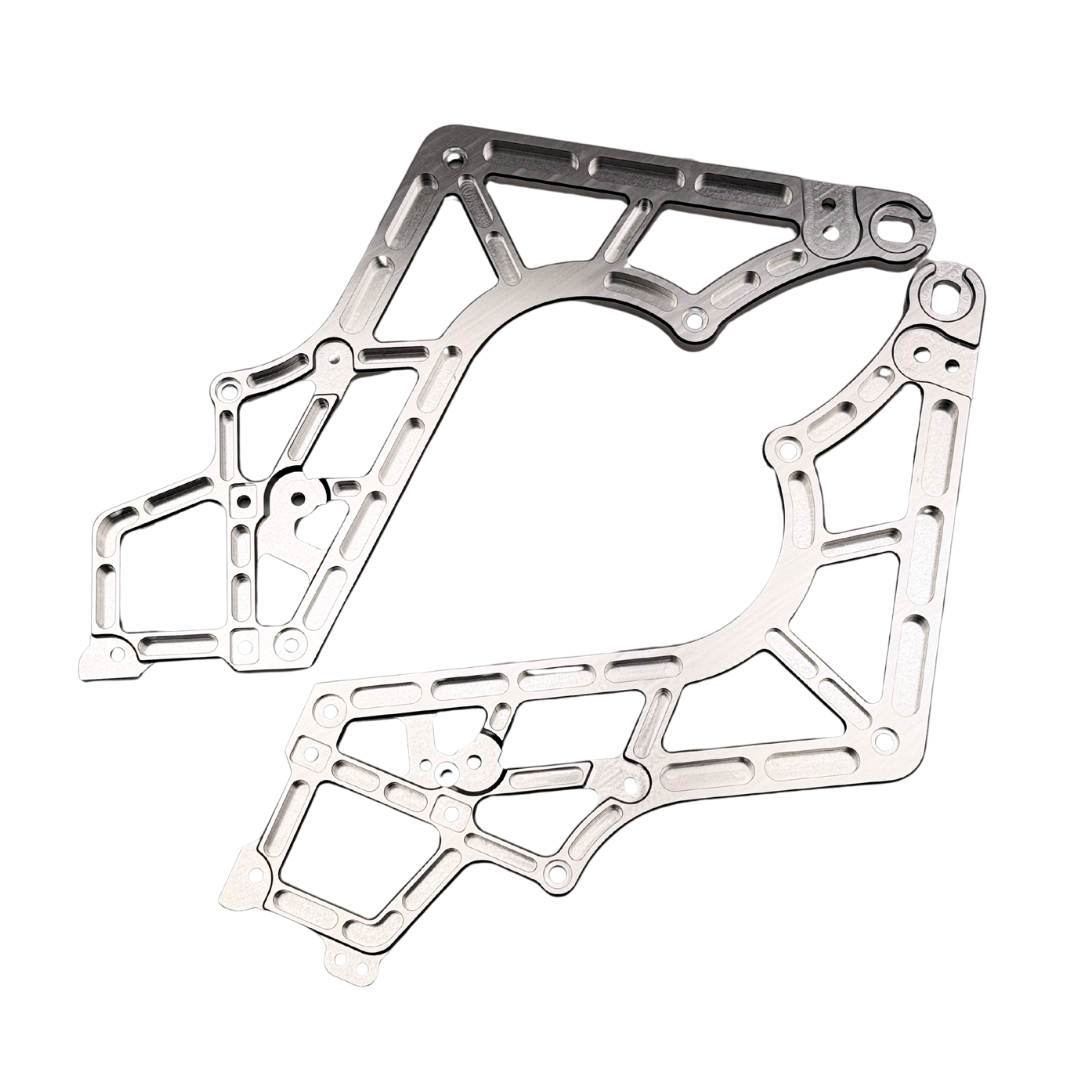 Metallic mechanical component on a white background