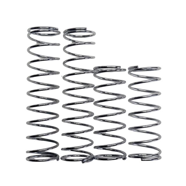 Set of four metal springs on a white background