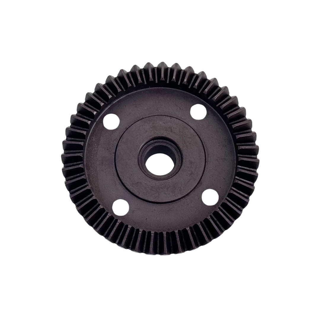 Black gear on a white background