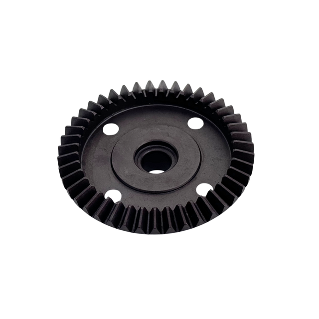 Black gear on a white background