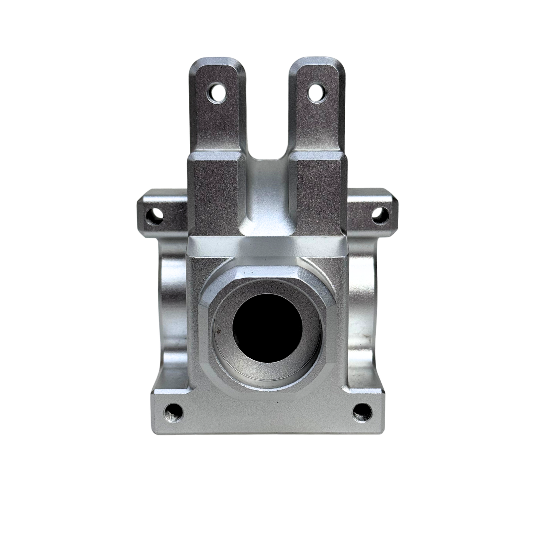 Metal mechanical component on a white background