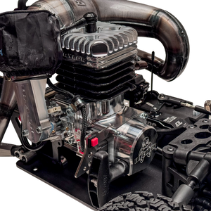 Close-up of a detailed engine model on a white background