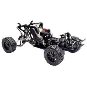 Black off-road vehicle chassis on a white background