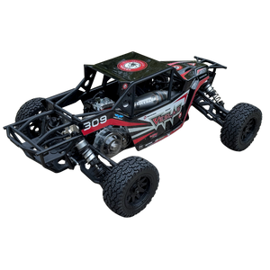 Model of a remote control off-road vehicle on a white background