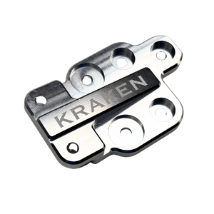 Metallic bracket with 'KRAKEN' branding on a white background