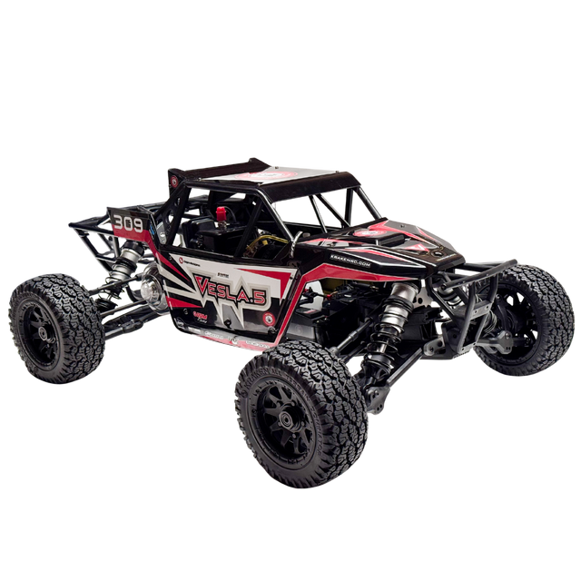 Model of a remote control off-road vehicle on a white background