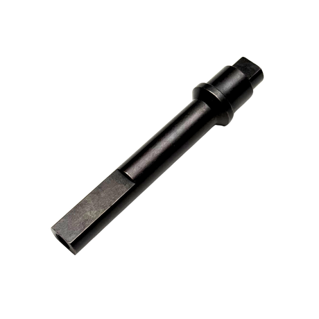 Black metal tool bit on a white background