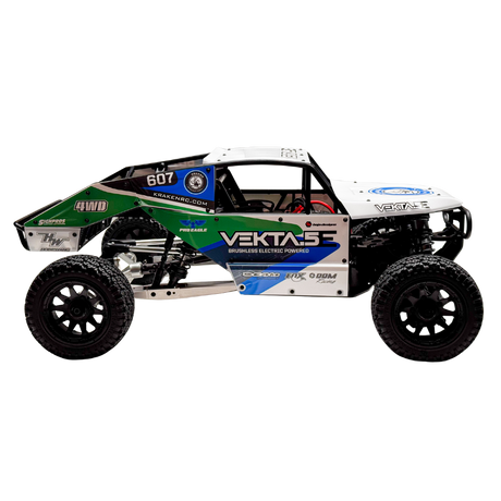 Model of a remote control car with branding on a white background