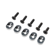Losi 5IVE-T 3.0 Gas raw silver engine mount inserts and screws, set of 5