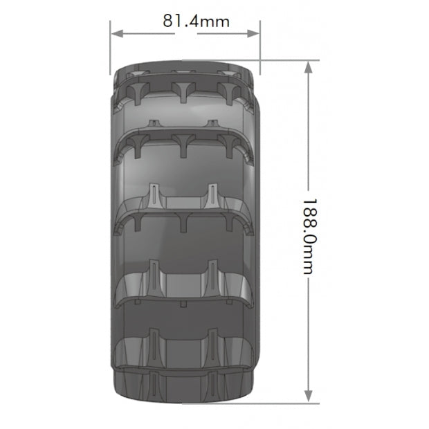 Louise RC 5th Scale 189mm Paddle 24mm Hex Wheels/Tyres [L-T3280B]