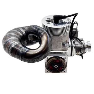 ALX Performante 71cc Malossi GSR46 GoPed engine kit showing exhaust pipe loop and clutch