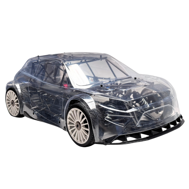 Clear body shell of a car on a white background