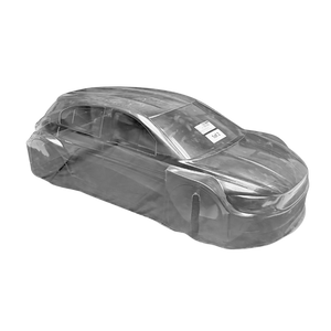 Clear car cover on a white background