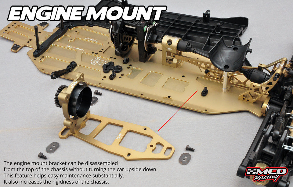 MCD XS5 Max Pro engine mount for easy removal