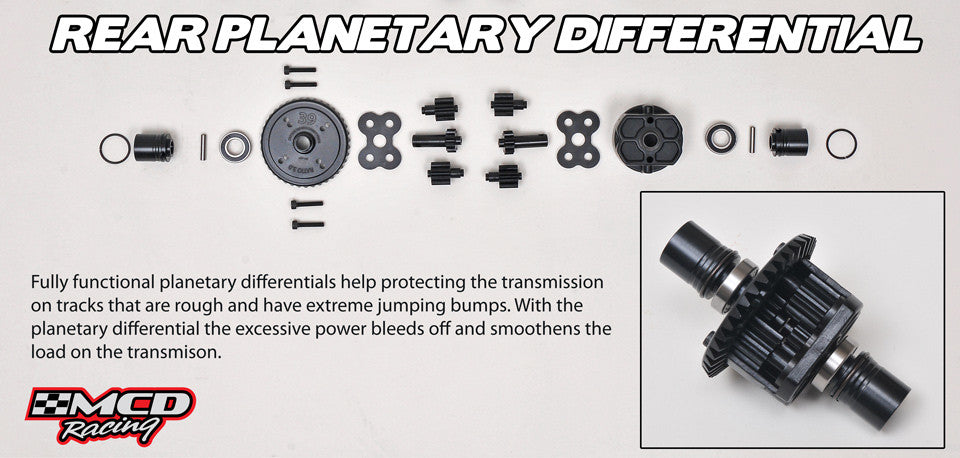 MCD XS5 Max Pro rear planetary differential exploded view