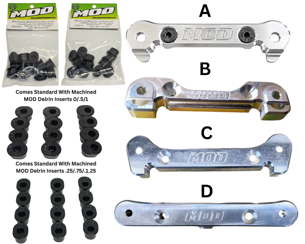 MOD Everlast Aluminum Adjustable Hinge Pin Braces for Losi 5IVE, 2.0 & 5IVE-T 3.0