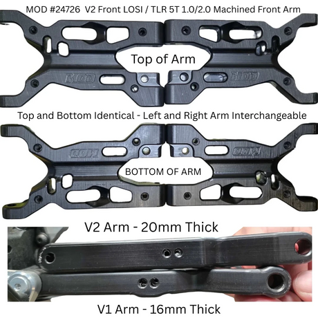 MOD RACE ARMOR V2 Losi 5T & 2.0 Front Arms (L&R) - 24726