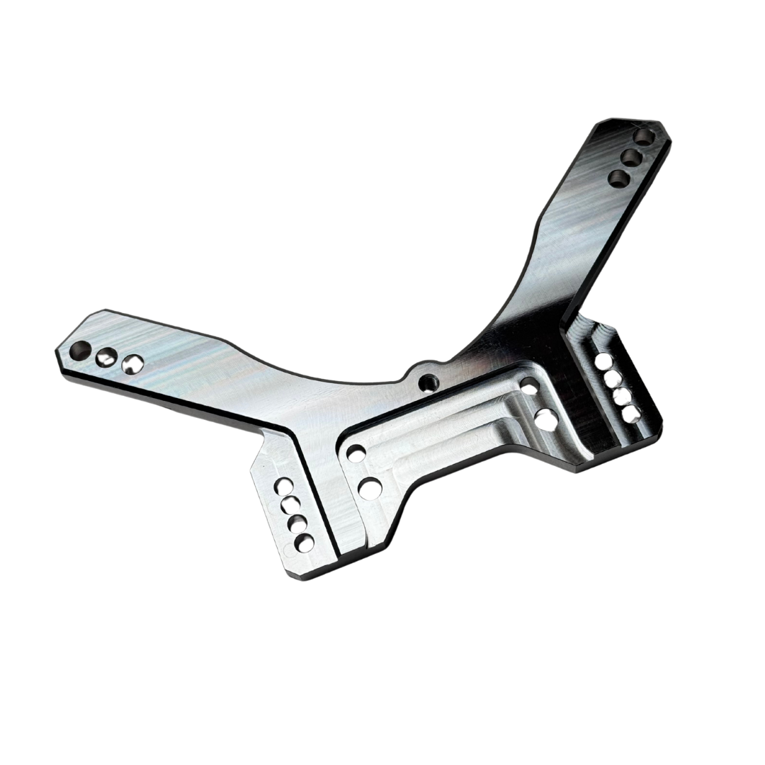 utlaw V4 Billet Hybrid Slider kit version drop rear shock tower in raw silver aluminium