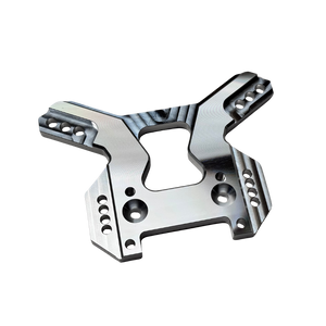 Outlaw V4 Billet Hybrid Slider kit version front shock tower in raw silver aluminium