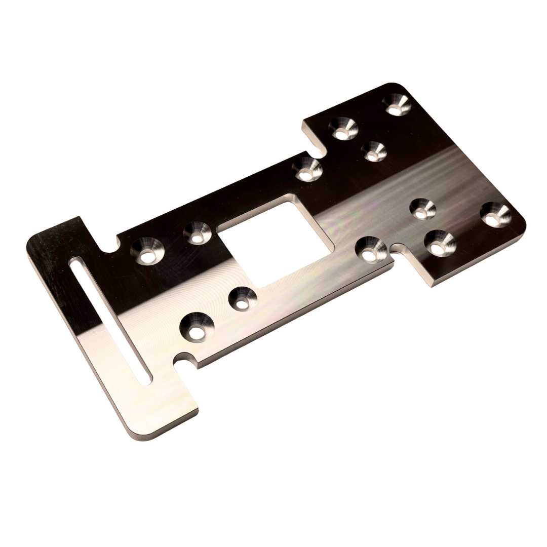 Outlaw V4 Billet Hybrid Slider kit version rear chassis insert in raw silver aluminium