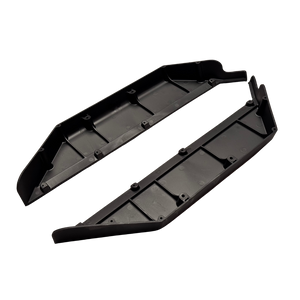 Pair of black side guards for the Outlaw V4 Billet Hybrid Slider kit version