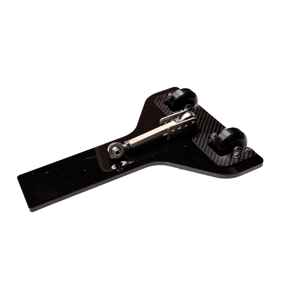 Outlaw V4 Billet Hybrid Slider kit version black wheelie bar with carbon fibre plates and rollers