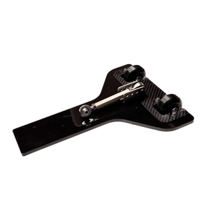Outlaw V4 Billet Hybrid Slider kit version black wheelie bar with carbon fibre plates and rollers