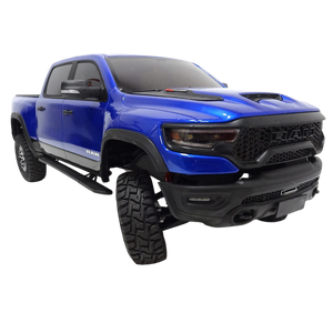 Blue Ram truck on a white background