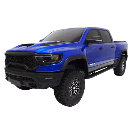 Blue Ram truck on a white background