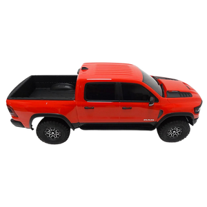 Red pickup truck on a white background