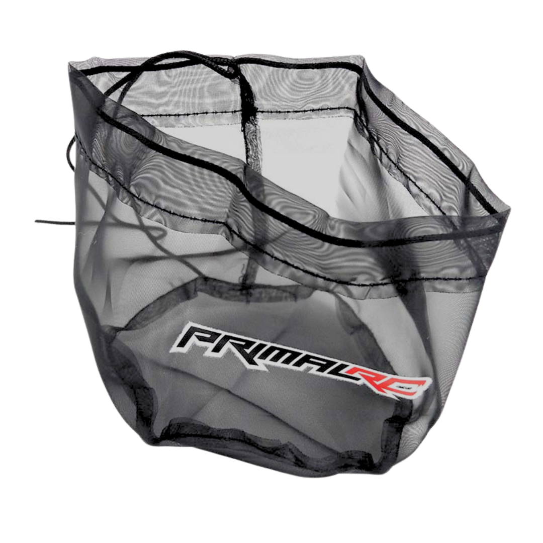 Black mesh bag with 'Primal RC' logo on a white background