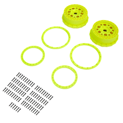 Losi Wheel and Beadlock Set, Yellow (2): 5IVE-T 3.0 [PRO287802]