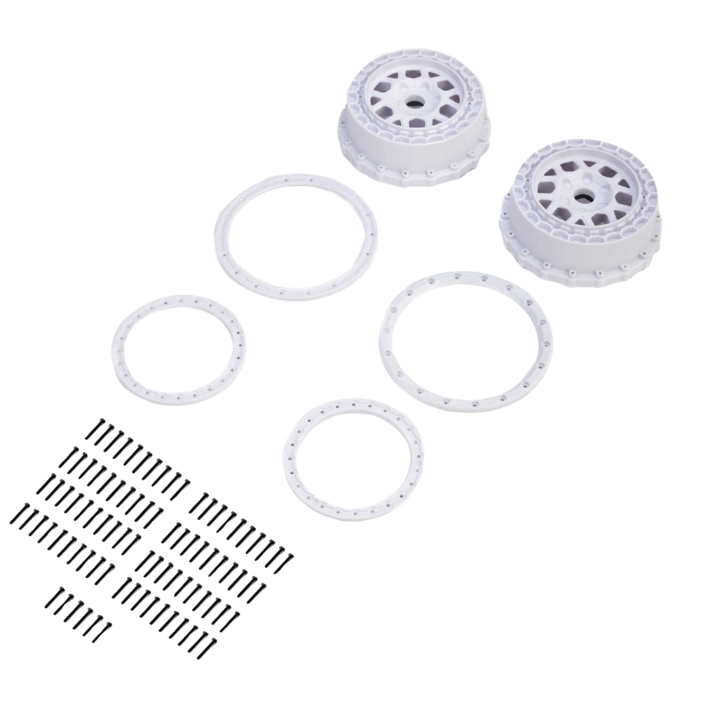 Losi Wheel and Beadlock Set, White (2): 5IVE-T 3.0 [PRO287804]