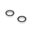 Two metal bearings on a white background