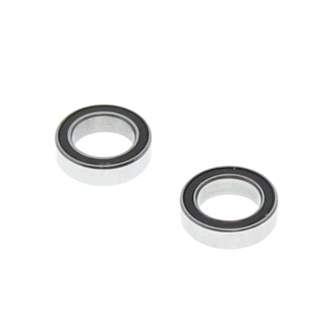 Two metal bearings on a white background