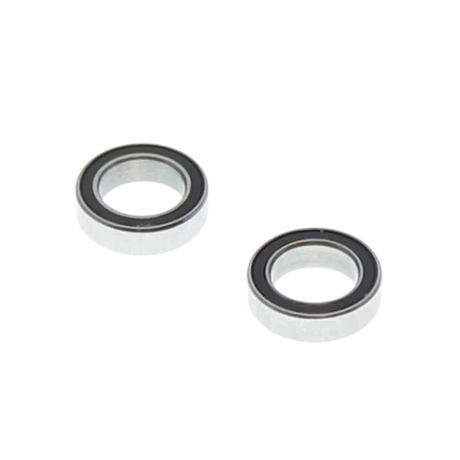Two metal bearings on a white background