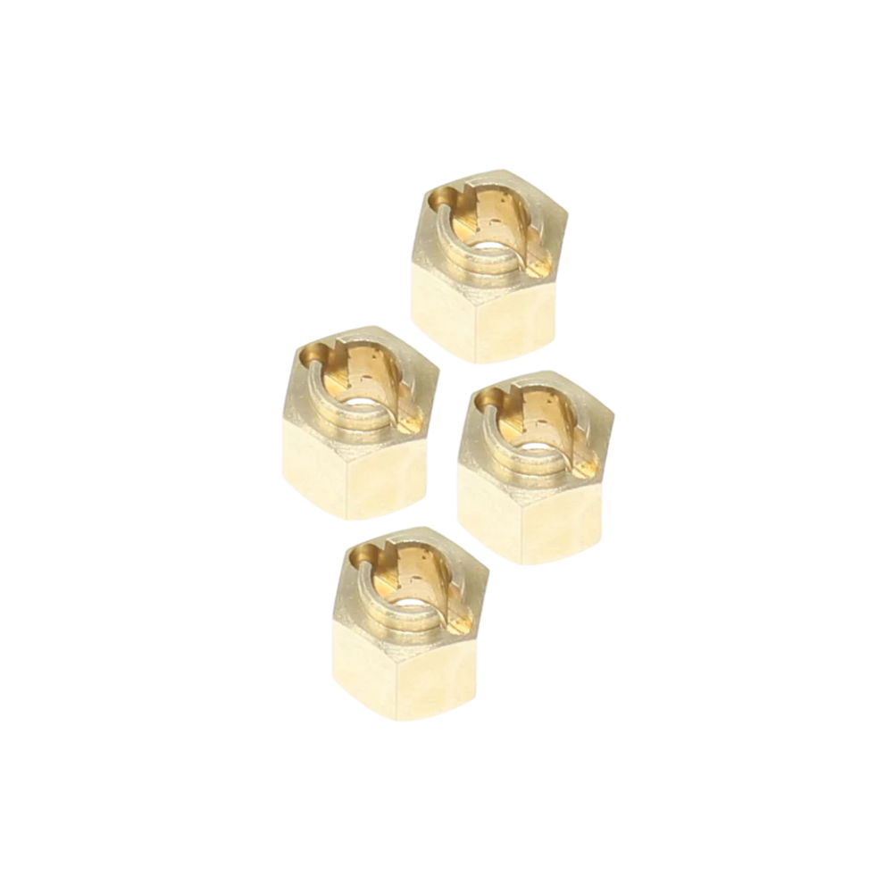 Ascent 18 Brass Wheel Hexes (4pcs) [RER30380]