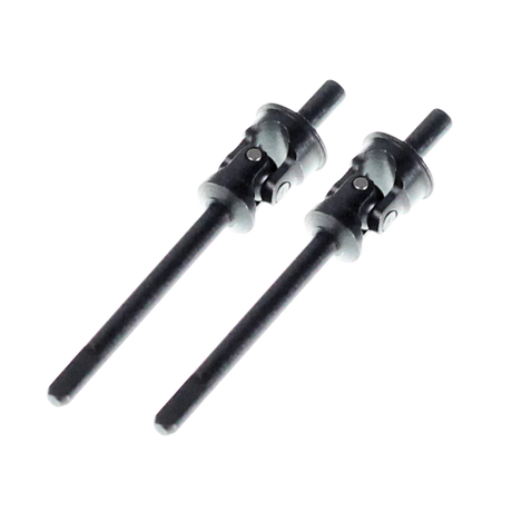 Two black metal components on a white background