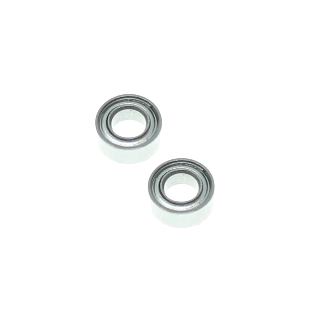 Two metal bearings on a white background