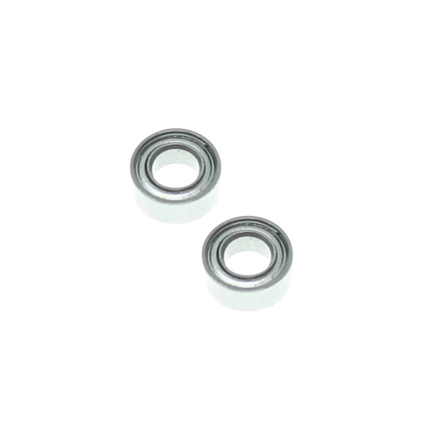 Two metal bearings on a white background