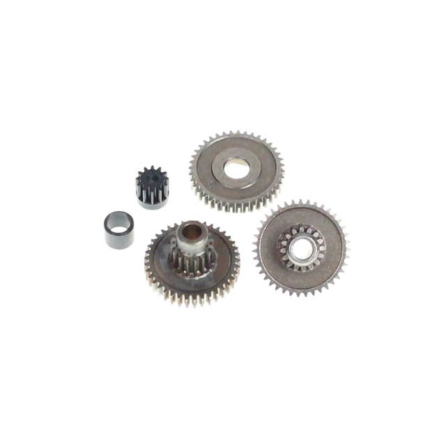Set of metal gears on a white background