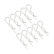 Set of metal clips on a white background