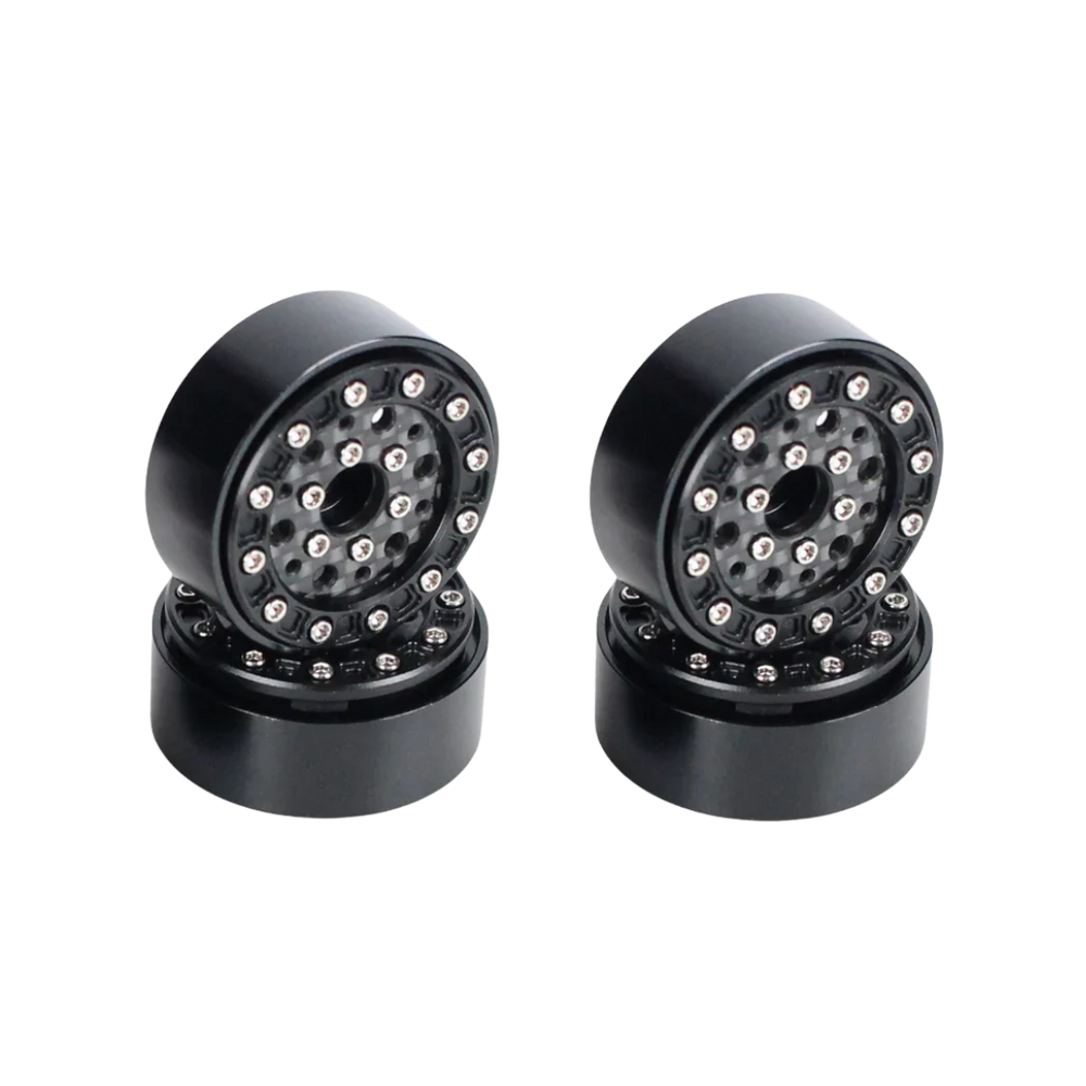 Ascent 18 1.3" Aluminum & Carbon Fiber Black Beadlock Wheels -0.75 Offset (4pcs) [RER43152]