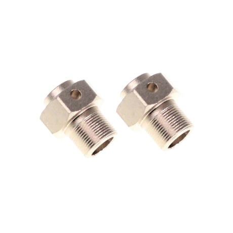 Two hex hubs on a white background