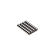 Four metallic cylindrical objects on a white background